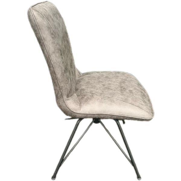 Grey Microfibre Swivel Dining Chairs